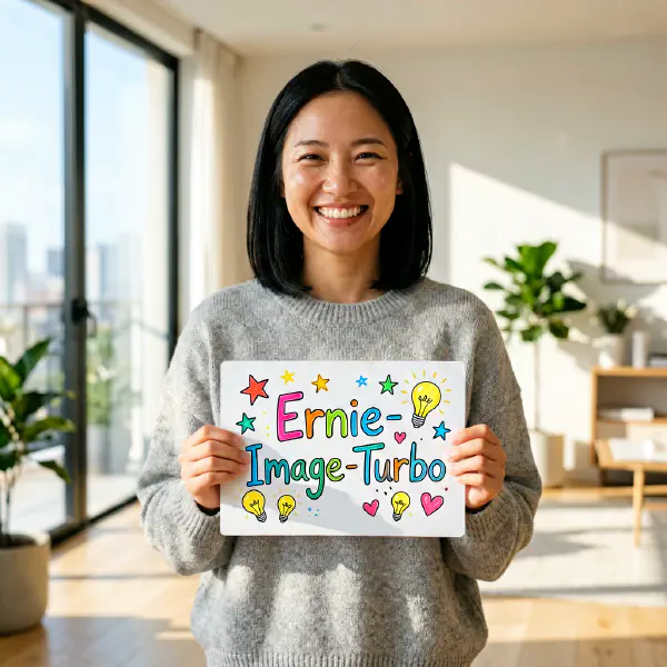 活力晨光：手繪看板上的 Ernie-Image-Turbo
