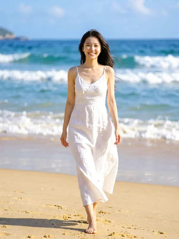 蔚藍夏日：海濱長裙與慵懶陽光