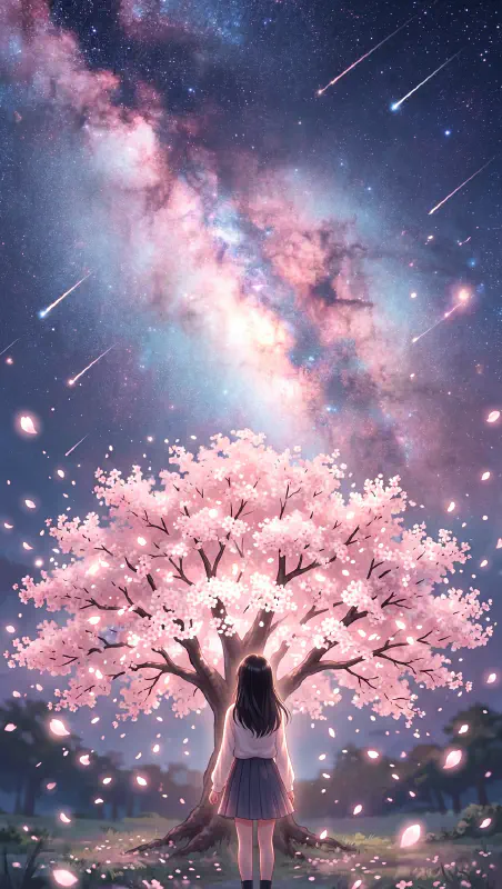 幻彩星空：櫻花與銀河之願