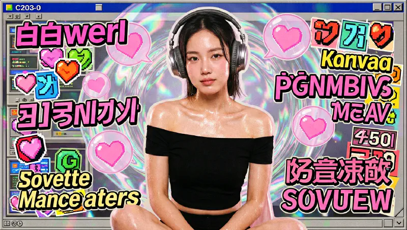 像素街區：千禧電子遊戲姬拼貼海報