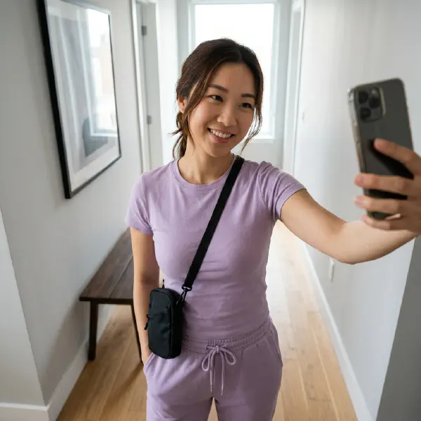 寫實丁香紫家居服自拍