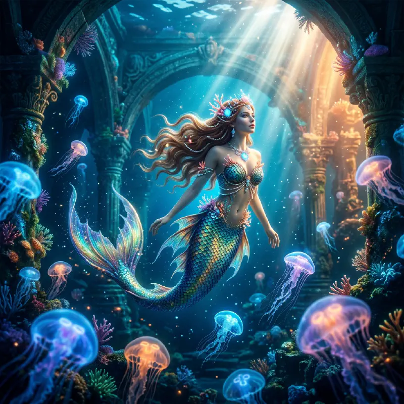 深海幽藍人魚女王