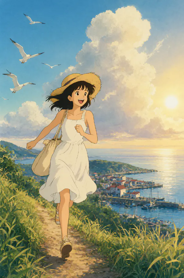 手繪動畫：夏日奔跑的少女