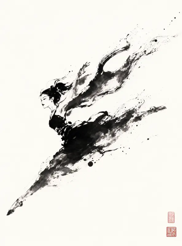 潑墨舞者：一筆完成的一躍