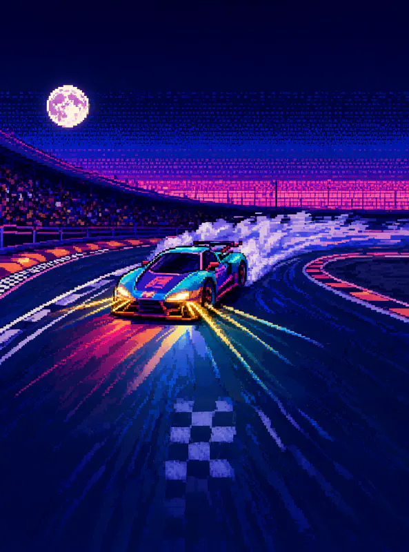 像素賽車：dithering夜賽漂移