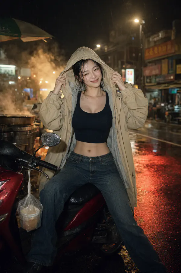 雨夜機車：撩起帽兜的那一瞬回眸