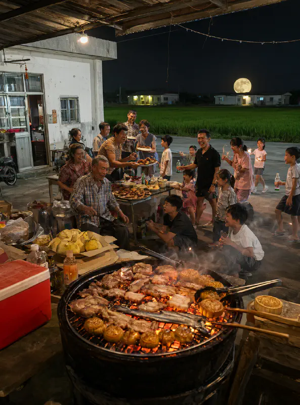 屋簷燈下：田邊平房的家族烤肉夜