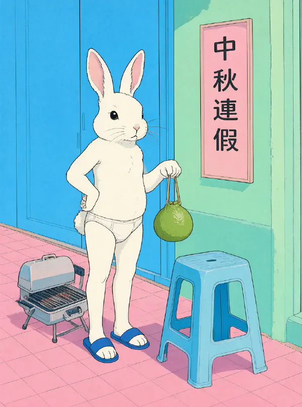 藍曬圖紙：兔工舉牌「中秋連假」
