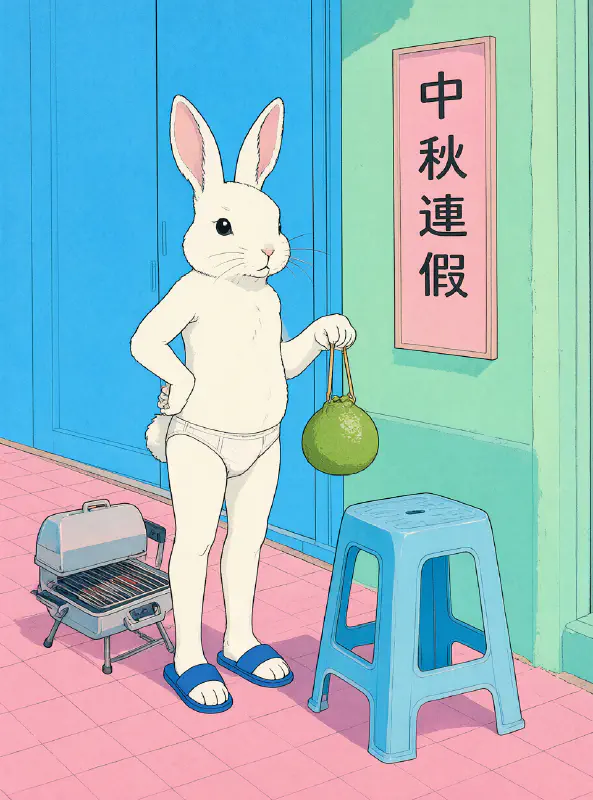 藍曬圖紙：兔工舉牌「中秋連假」