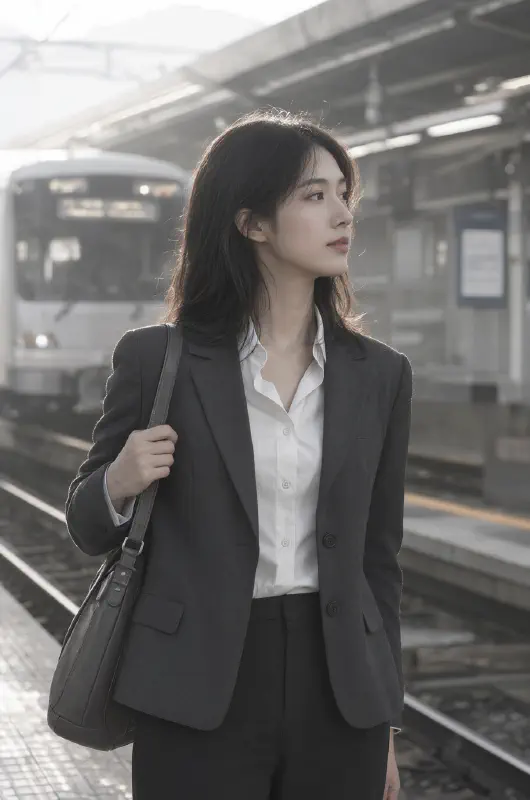 月台晨霧·側顏候車 Ⅰ