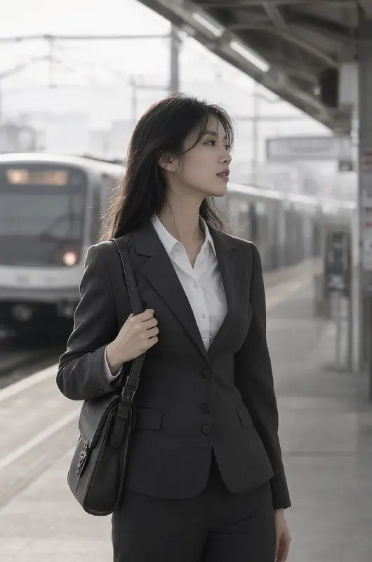 月台晨霧·側顏候車 Ⅱ