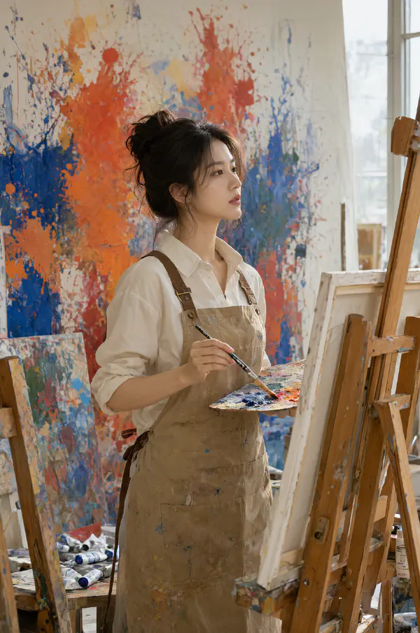 畫室潑彩·圍裙女匠 Ⅱ