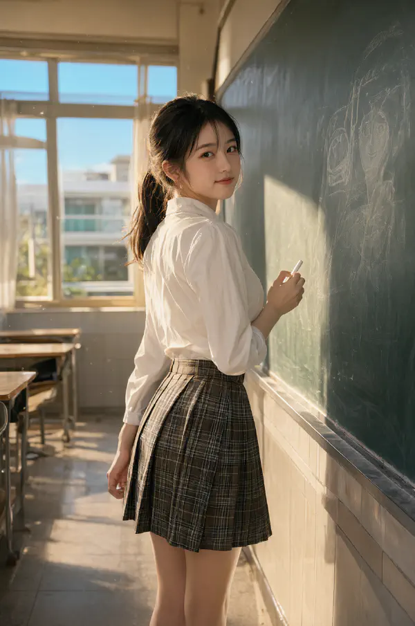 粉筆光柱·放學回眸