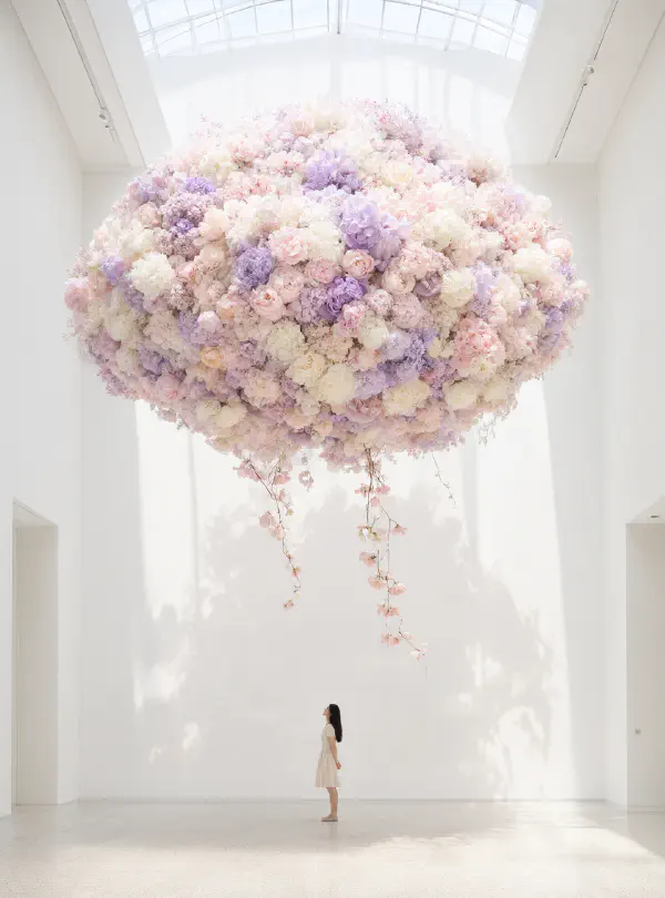 花雲垂庭·天窗仰影