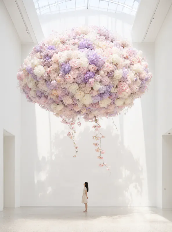 花雲垂庭·天窗仰影