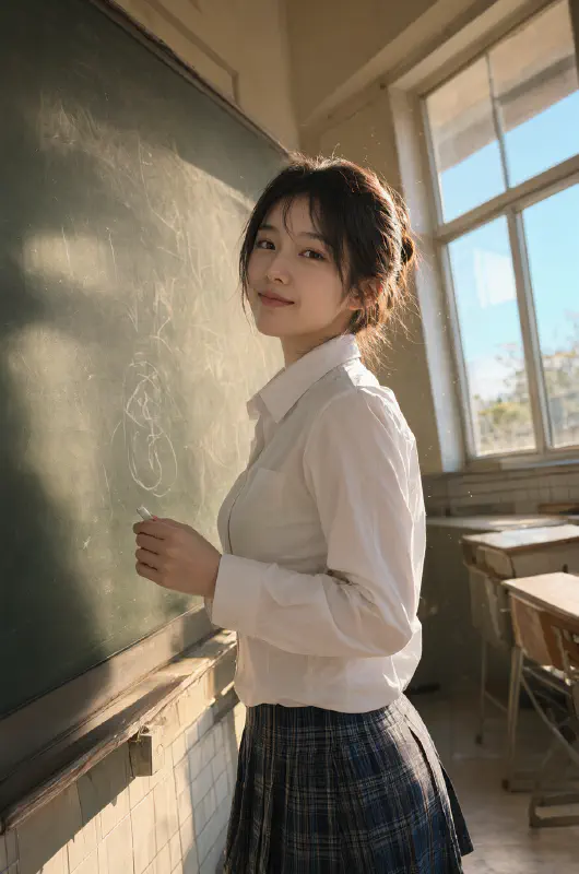 粉筆光柱·黑板回眸