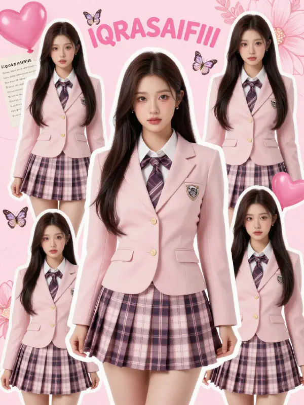 K-Pop 風格粉色攝影拼貼