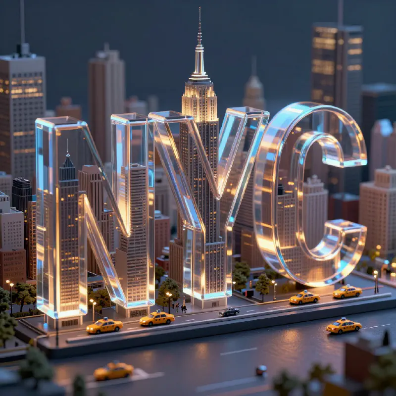 3D 建築字體微縮世界 - NYC