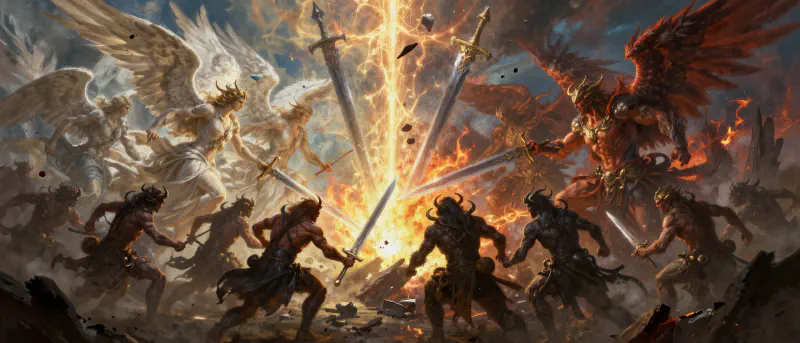 Epic Clash of Angels and Demons