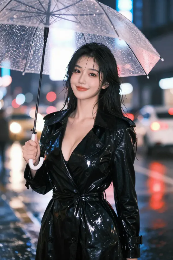 Detailed Narrative of a Rainy Night in the City