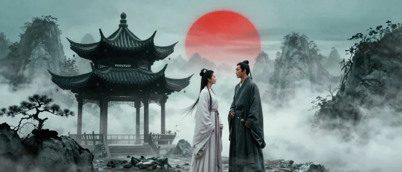 Oriental Wuxia Epic Poster with Chen Kun and Zhou Xun
