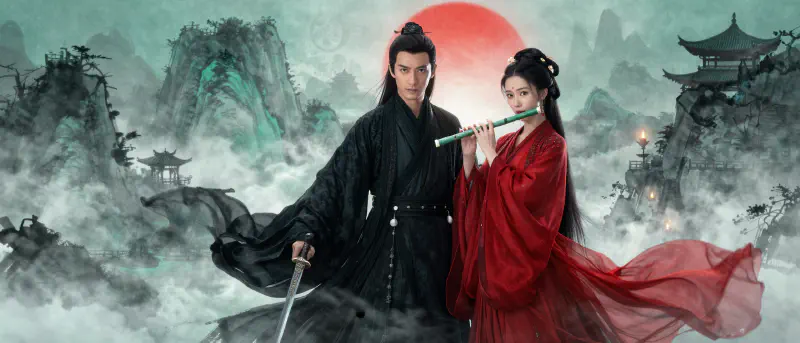 Dramatic Wuxia Duo with Cinematic Lighting