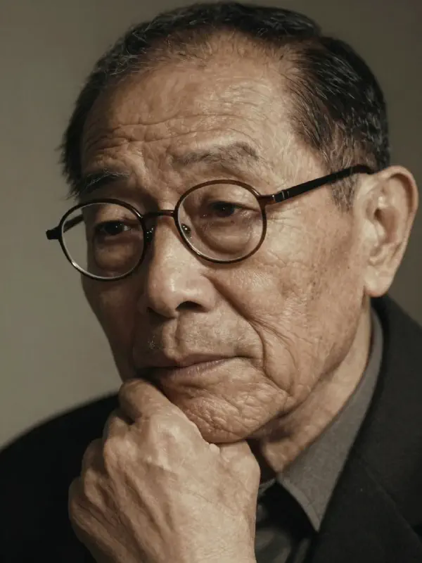 復古電影風格的沉思長者