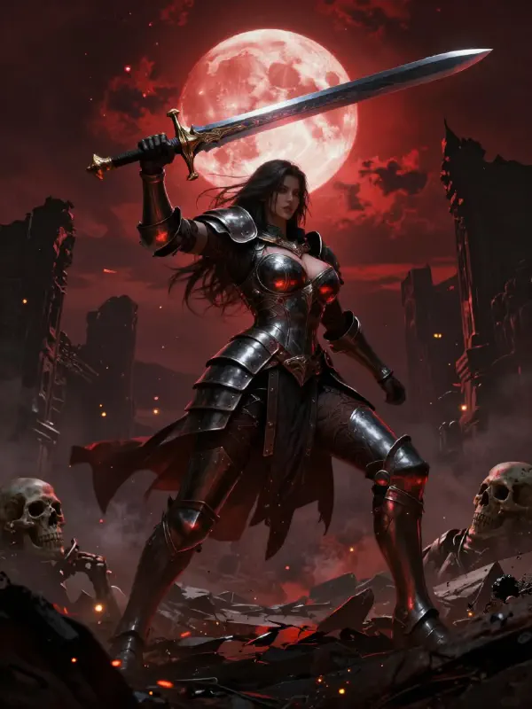 Epic Battle Under the Blood Moon