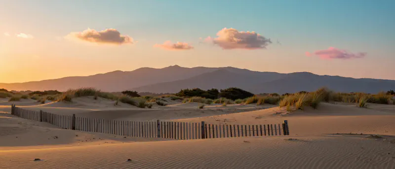 Detailed Golden Hour Beach Scenery