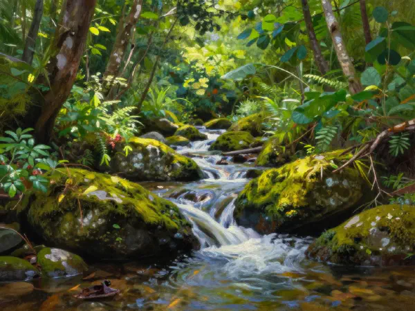 Vibrant Forest Stream
