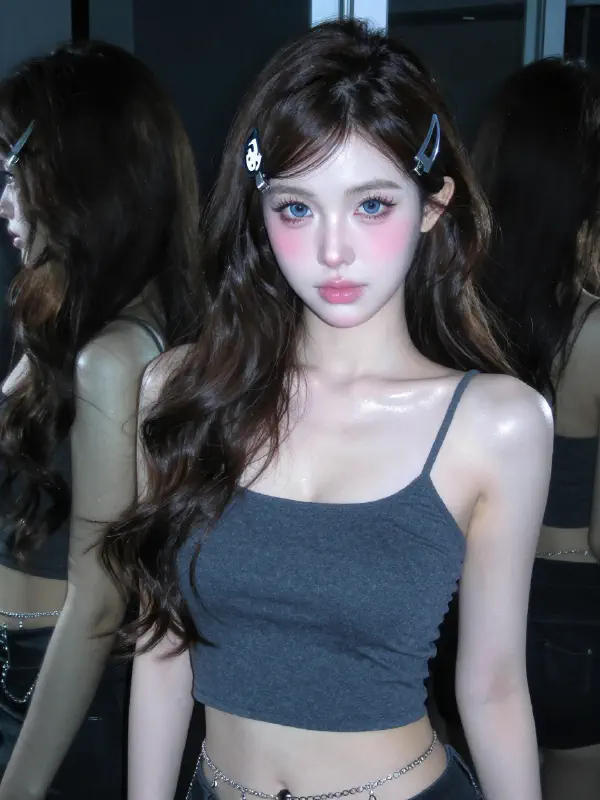 Y2K Cyber Ulzzang Mirror Portrait with Flash