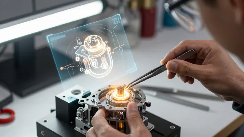 High-Detail Workshop Assembly with Hologram