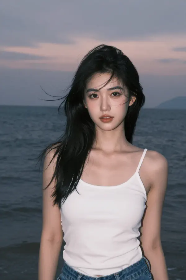 Soft Cinematic Beach Portrait
