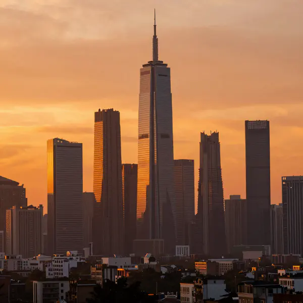 Vibrant Sunset Over Cityscape