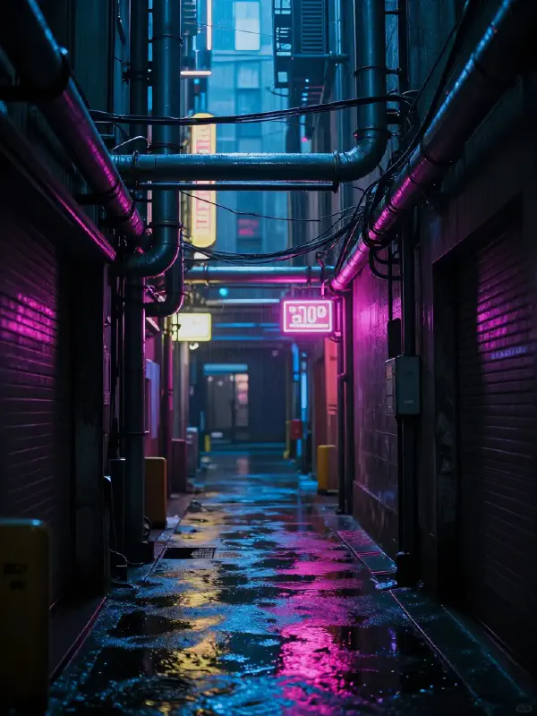 Cyberpunk City Alley