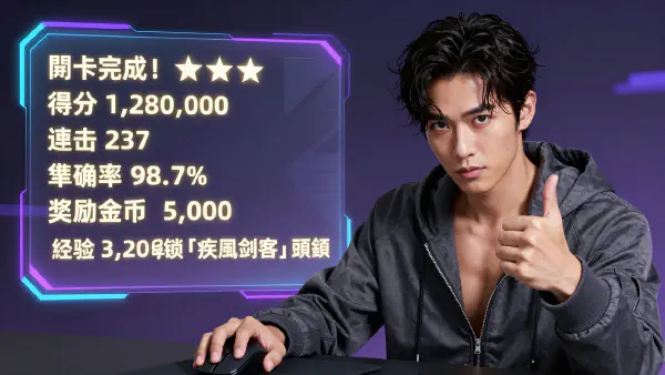 寫實玩家與遊戲結算介面