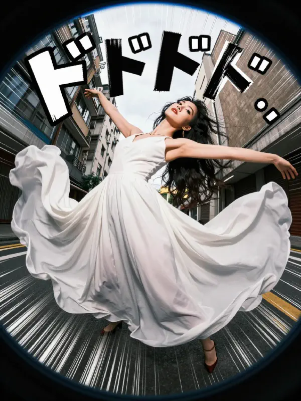 JoJo-style Fisheye Lens Dramatic Action