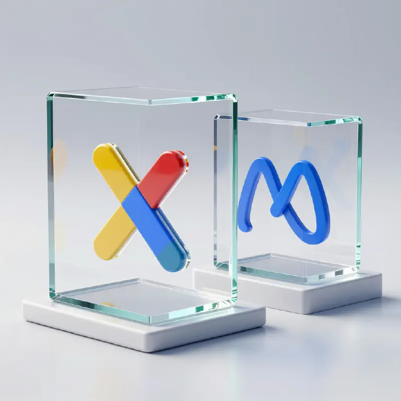 Luxury Glass Box Technology Logo Display