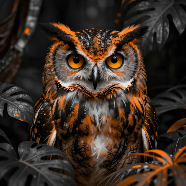 Dramatic Jungle Owl Portrait