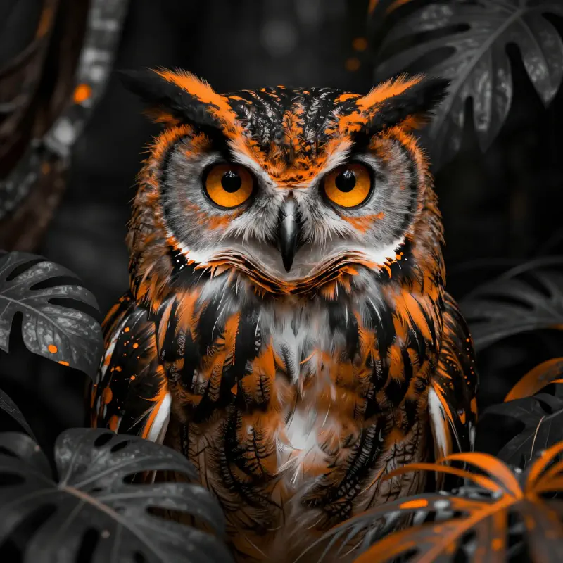 Dramatic Jungle Owl Portrait
