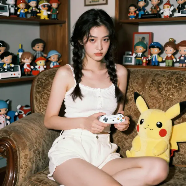 Retro Gaming Collector's Intimate Moment