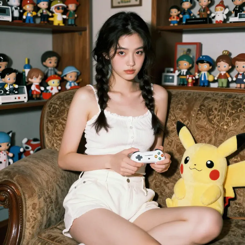 Retro Gaming Collector's Intimate Moment