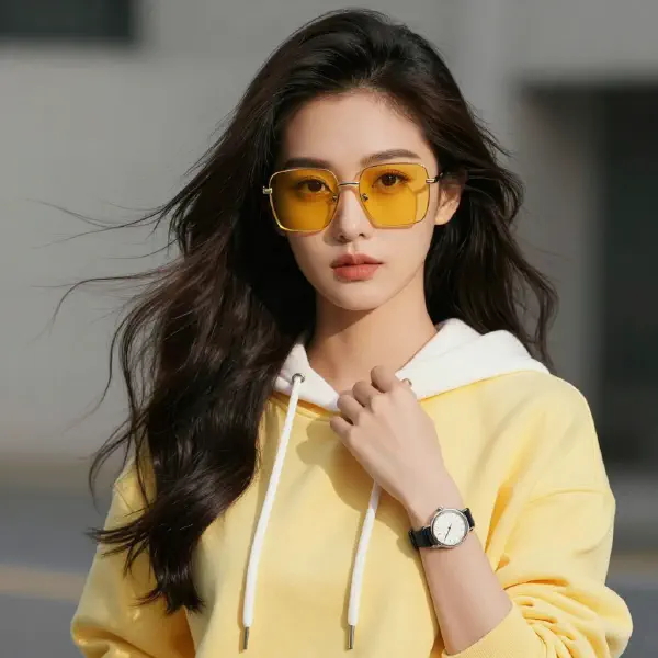 Cinematic Yellow Hoodie Portrait