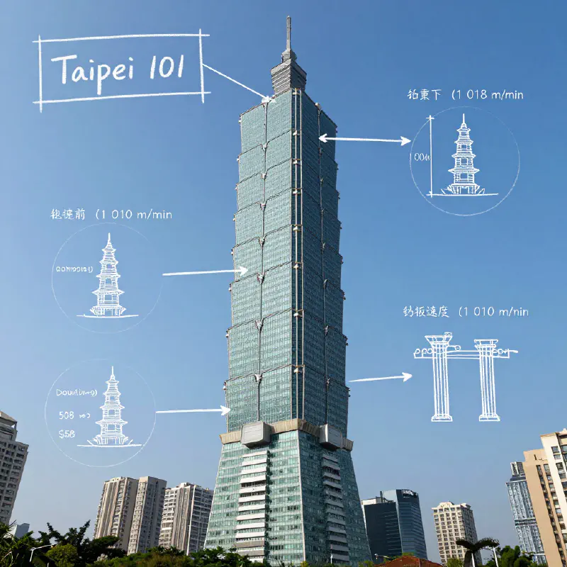 Taipei 101 Educational Blueprint Infographic