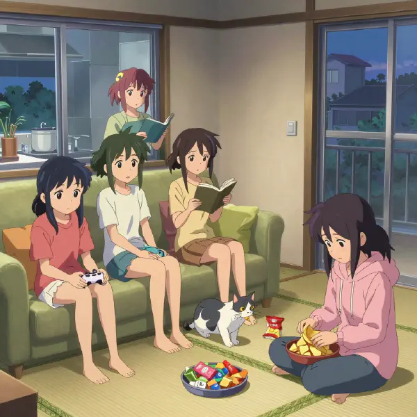 Mixed-Style Casual Party Scene