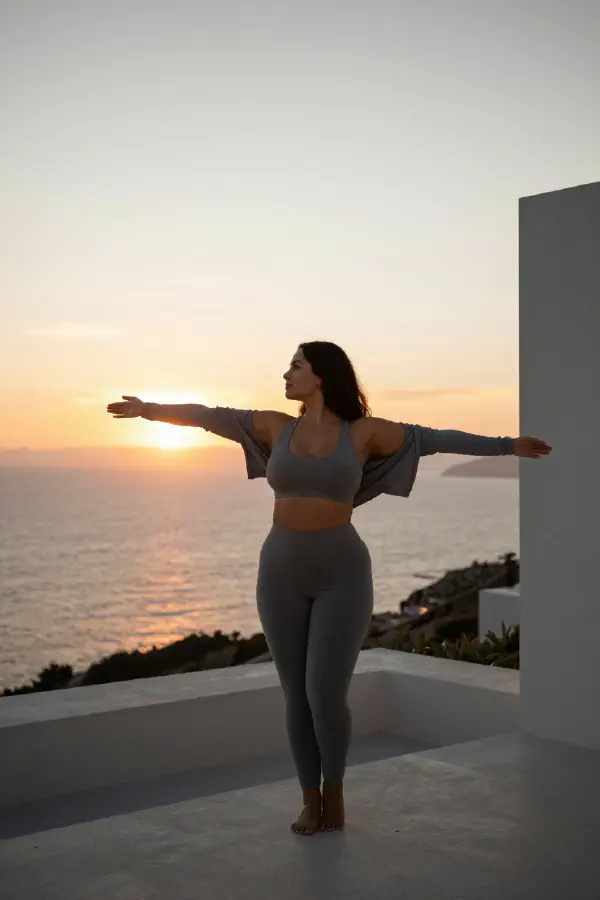 海景露台的唯美寫實人像照