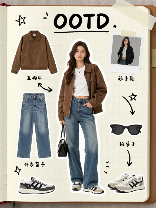 剪贴簿美学穿搭日志