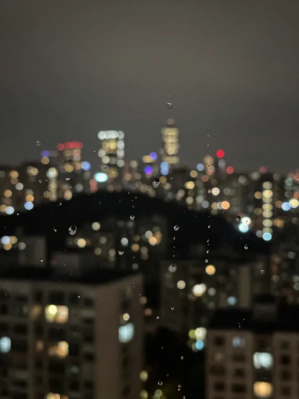 雨夜窗景與城市散景