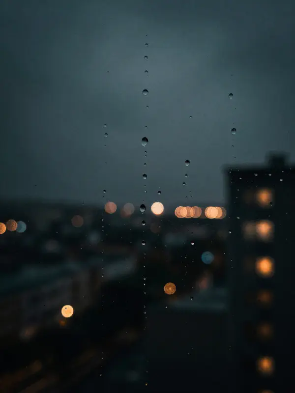 電影感的雨滴特寫