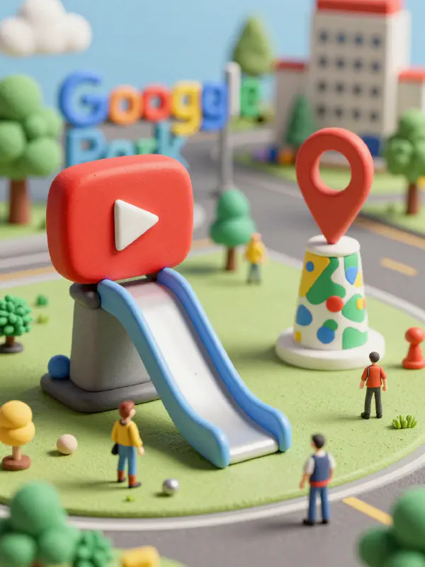 黏土動畫風格的Google公園立體透視模型